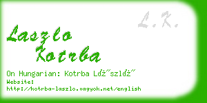 laszlo kotrba business card